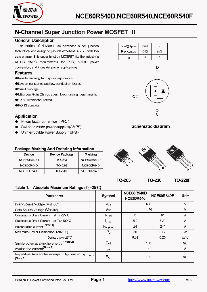 NCE60R540D_8698265.PDF Datasheet