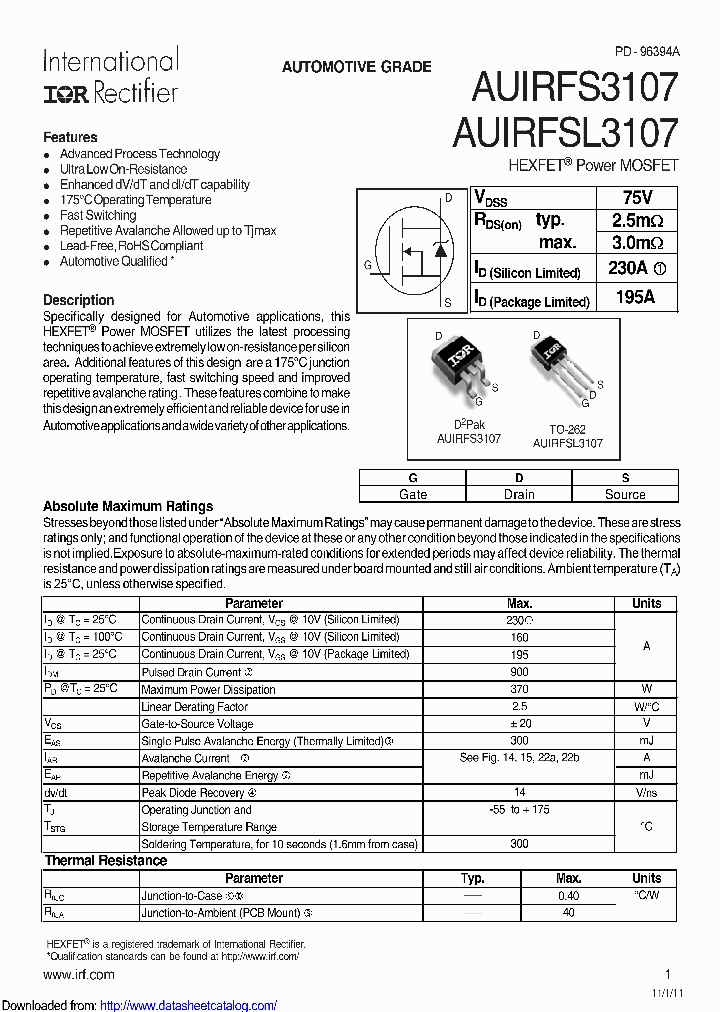 AUIRFS3107_8701545.PDF Datasheet