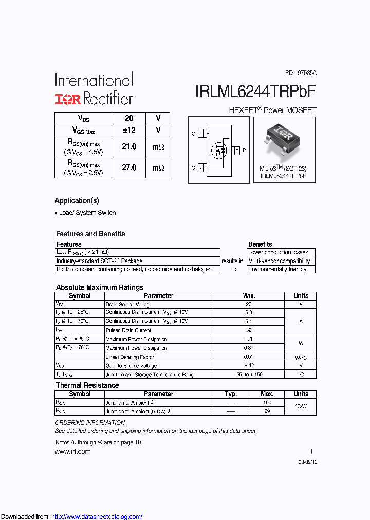 IRLML6244TRPBF_8702803.PDF Datasheet