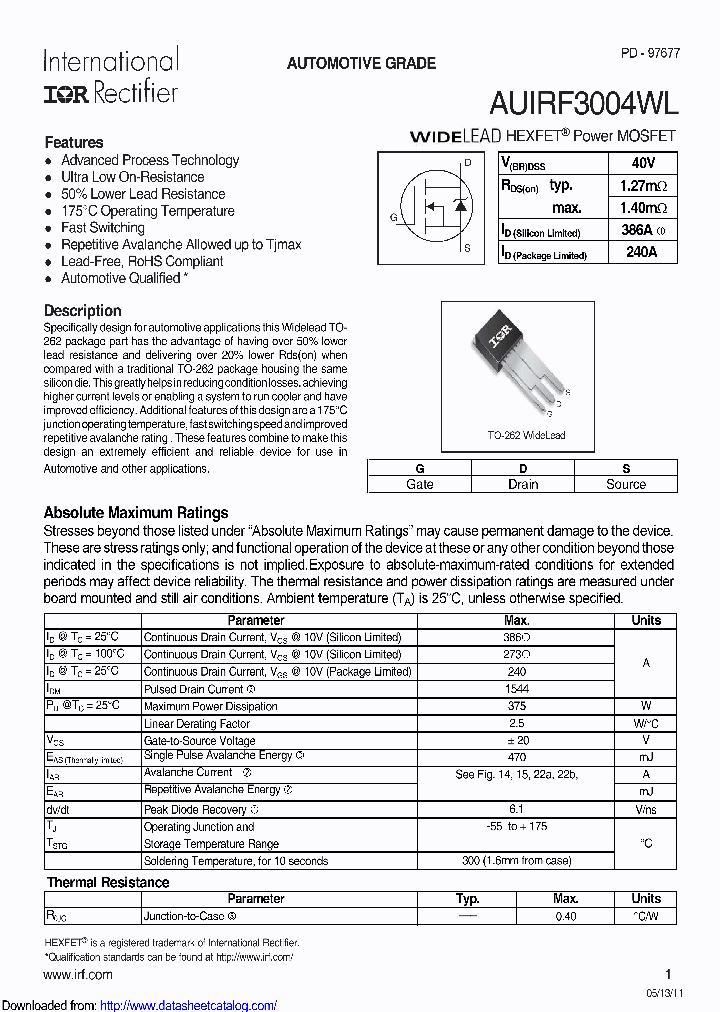 AUIRF3004WL_8704853.PDF Datasheet