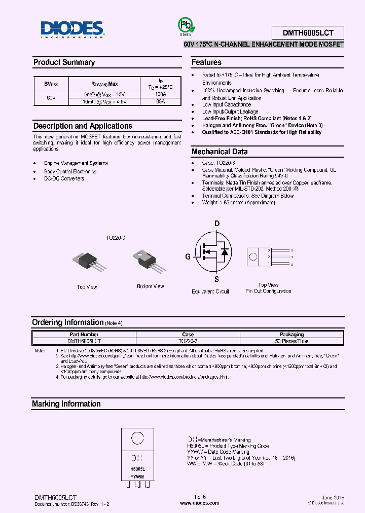 DMTH6005LCT_8705948.PDF Datasheet