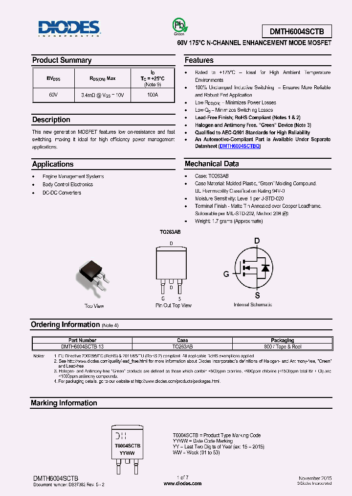 DMTH6004SCTB_8705938.PDF Datasheet