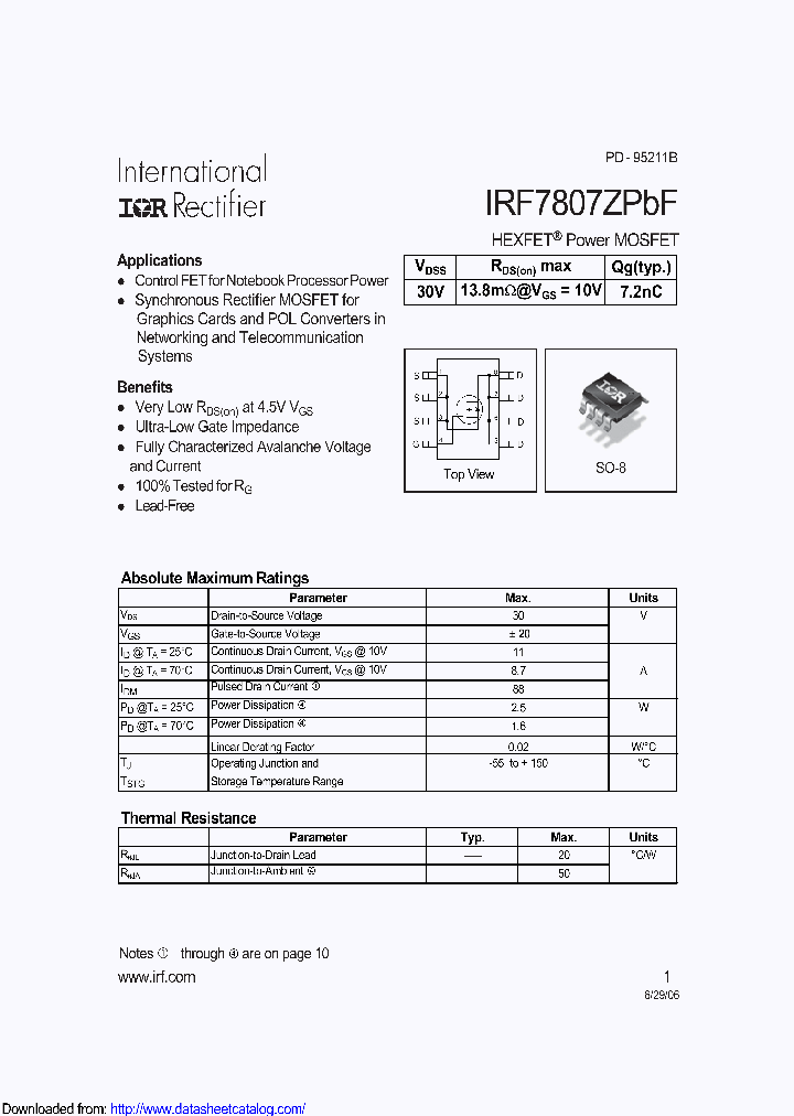 IRF7807ZTRPBF_8706976.PDF Datasheet