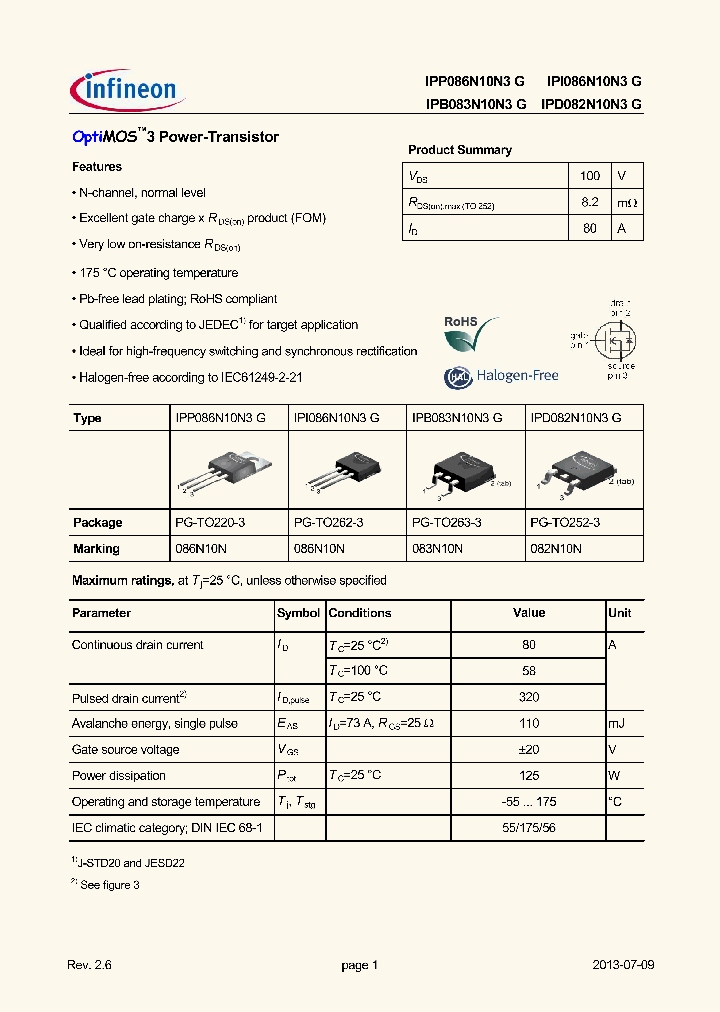 IPD082N10N3G_8710183.PDF Datasheet