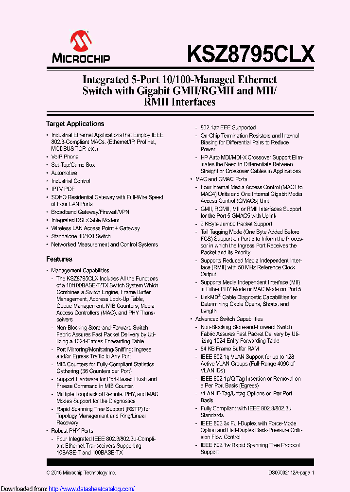 KSZ8795_8710444.PDF Datasheet