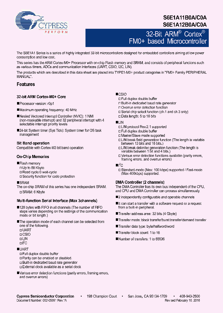 S6E1A12B0AGN2_8711783.PDF Datasheet