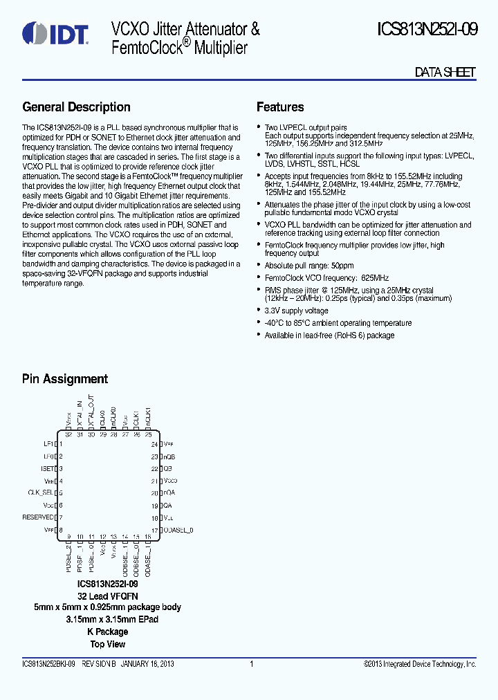 ICS813N252I-09_8711795.PDF Datasheet