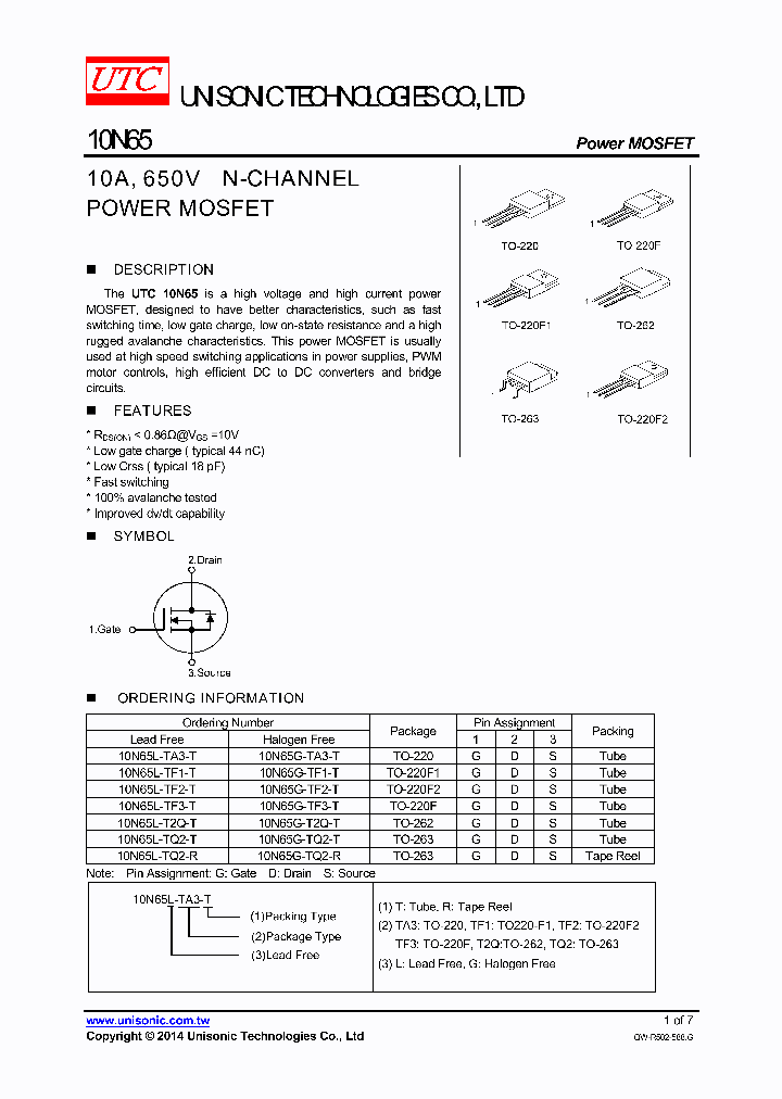 10N65G-TF3-T_8712792.PDF Datasheet