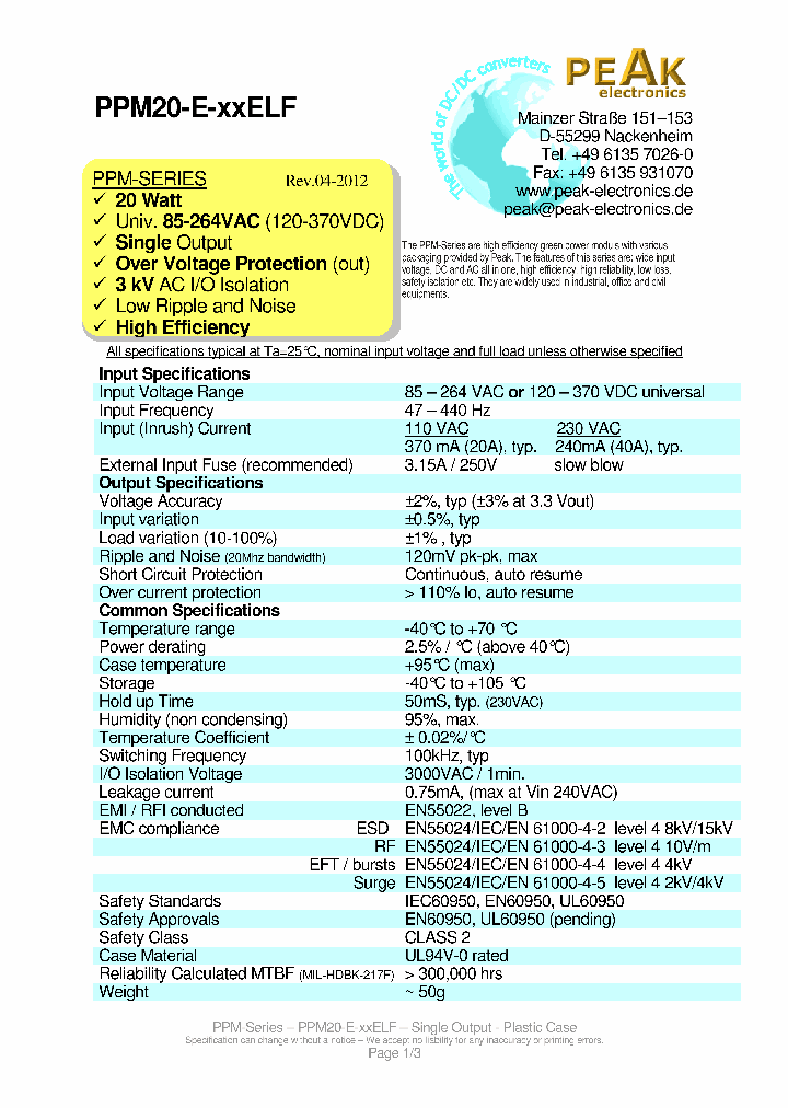 PPM20-E-3R3ELF_8715140.PDF Datasheet