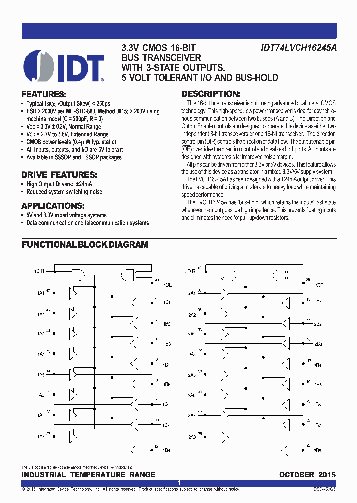 IDT74LVCH16245A_8716733.PDF Datasheet