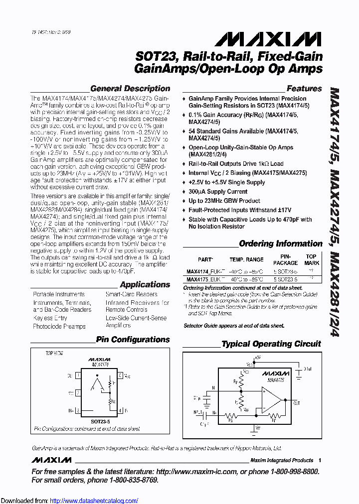 MAX4274BKEUA_8719923.PDF Datasheet