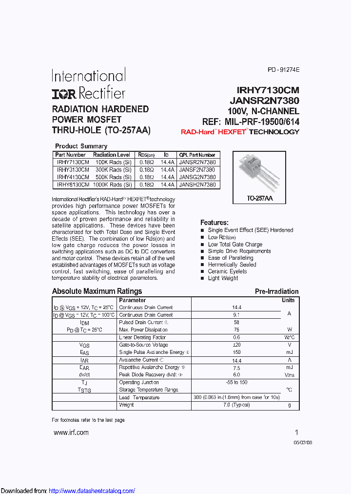 IRHY4130CM_8724471.PDF Datasheet