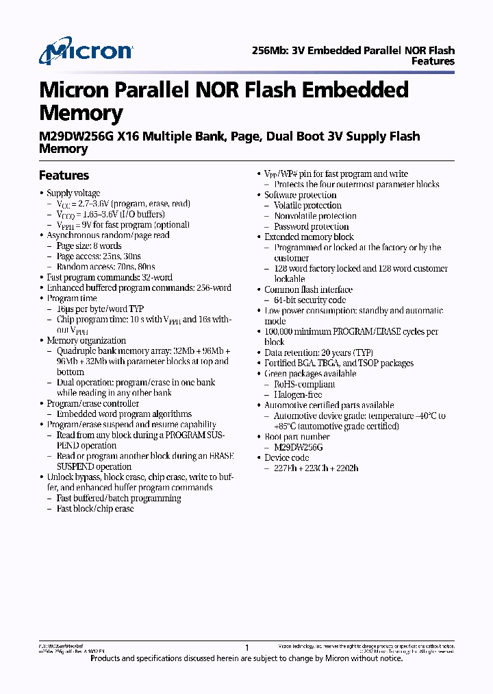 M29DW256G_8727417.PDF Datasheet