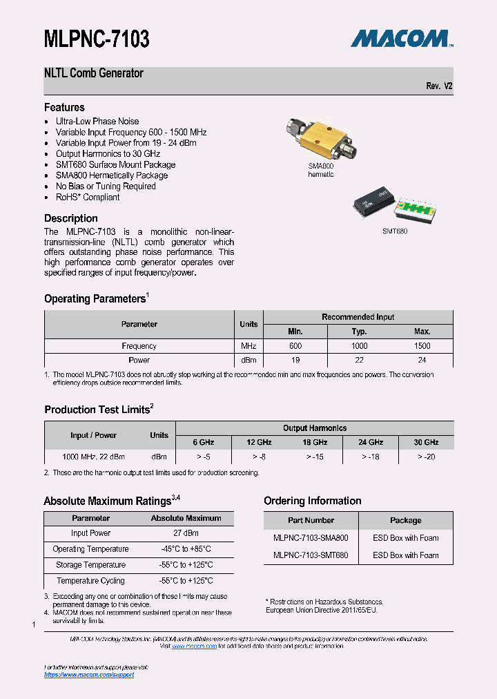MLPNC-7103-SMA800_8729022.PDF Datasheet
