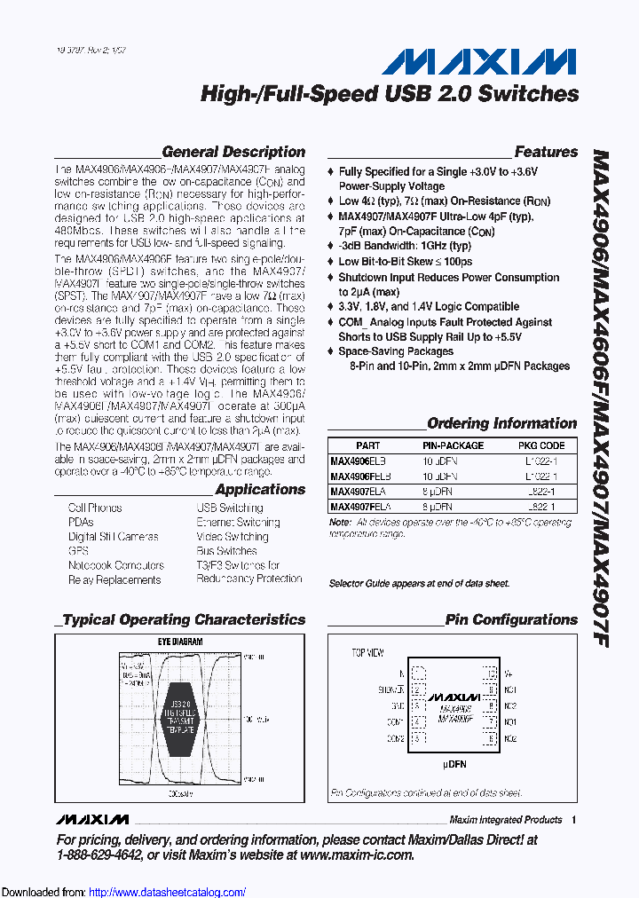 MAX4907FELAT_8728842.PDF Datasheet