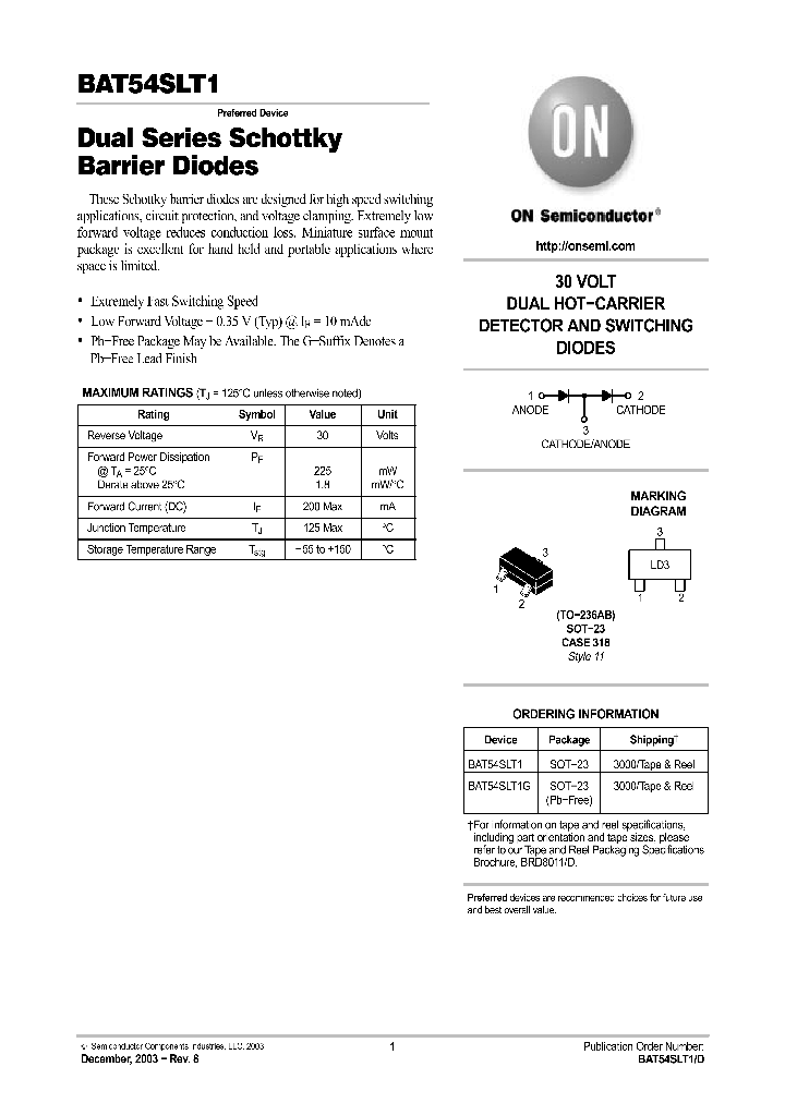 BAT54SL_8734992.PDF Datasheet