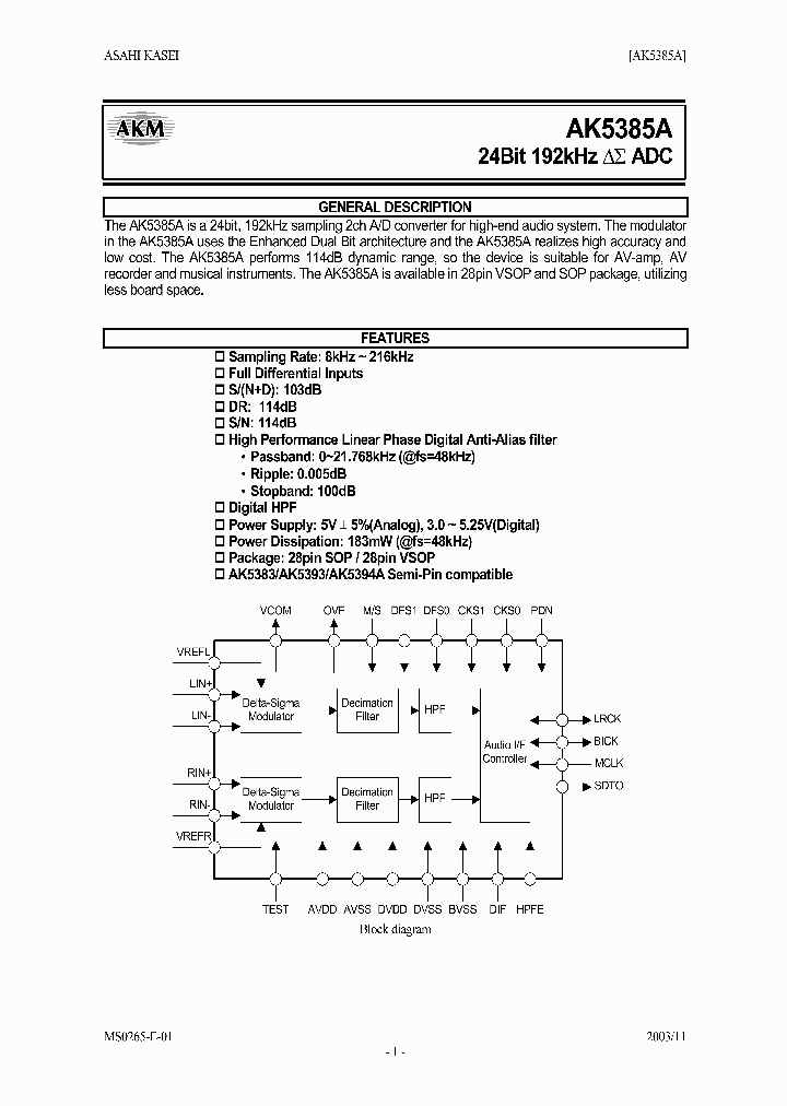 AK5385AVS_8735864.PDF Datasheet