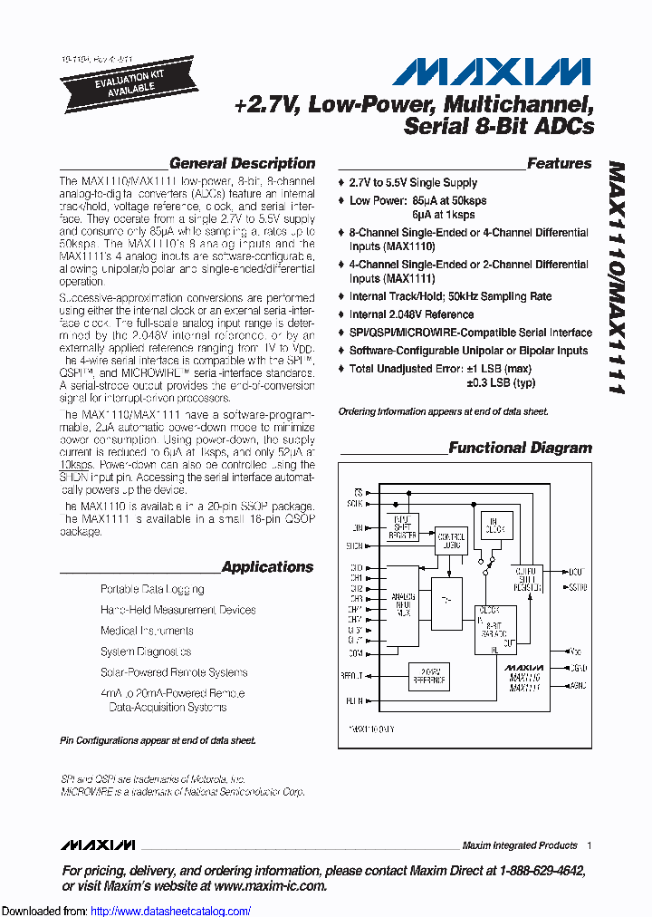 MAX1110EAP-T_8738648.PDF Datasheet