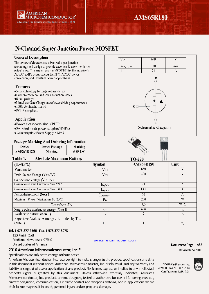 AMS65R180_8740542.PDF Datasheet