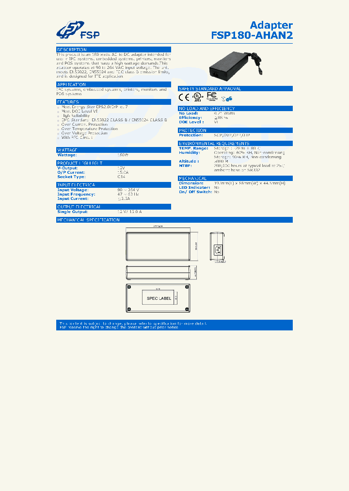 FSP180-AHAN2_8740633.PDF Datasheet