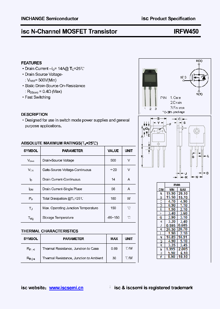 IRFW450_8742451.PDF Datasheet