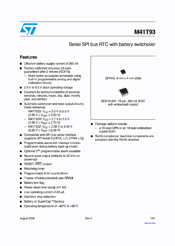 M41T93RQA6F_8746710.PDF Datasheet