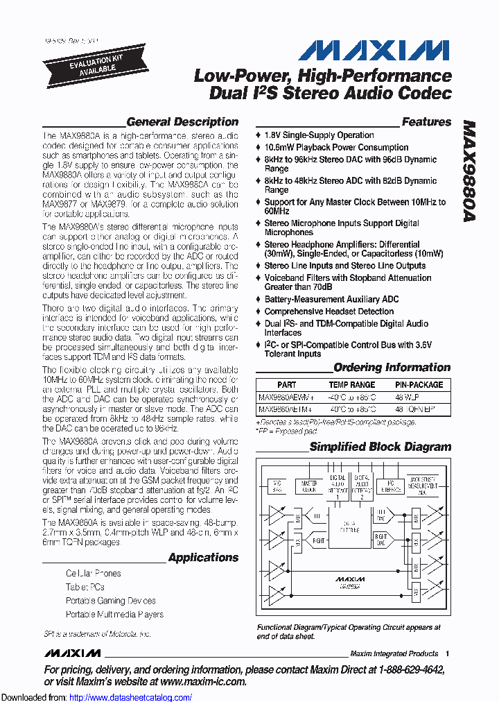 MAX9880AETMT_8746823.PDF Datasheet