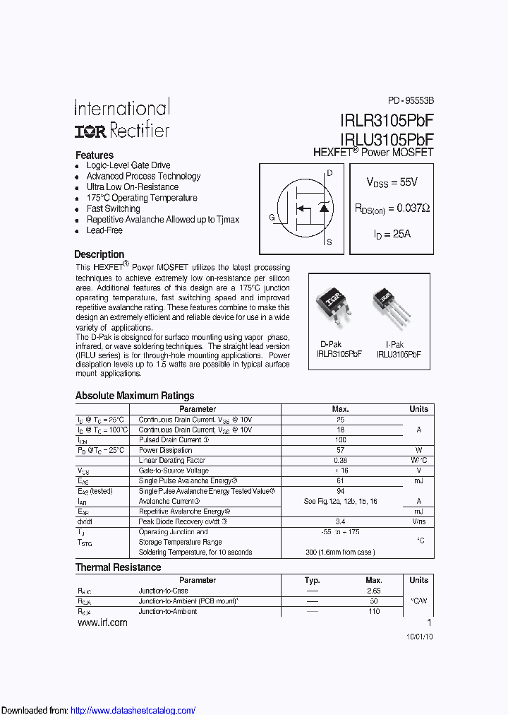 IRLR3105TRPBF_8749313.PDF Datasheet