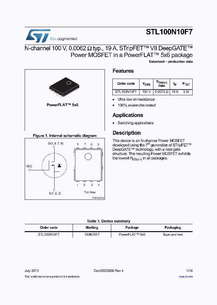 STL100N10F7_8750087.PDF Datasheet