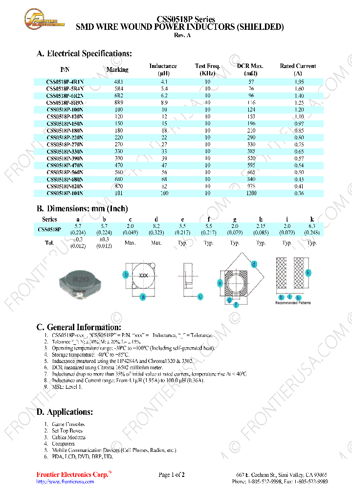 CSS0518P-4R1N_8750581.PDF Datasheet