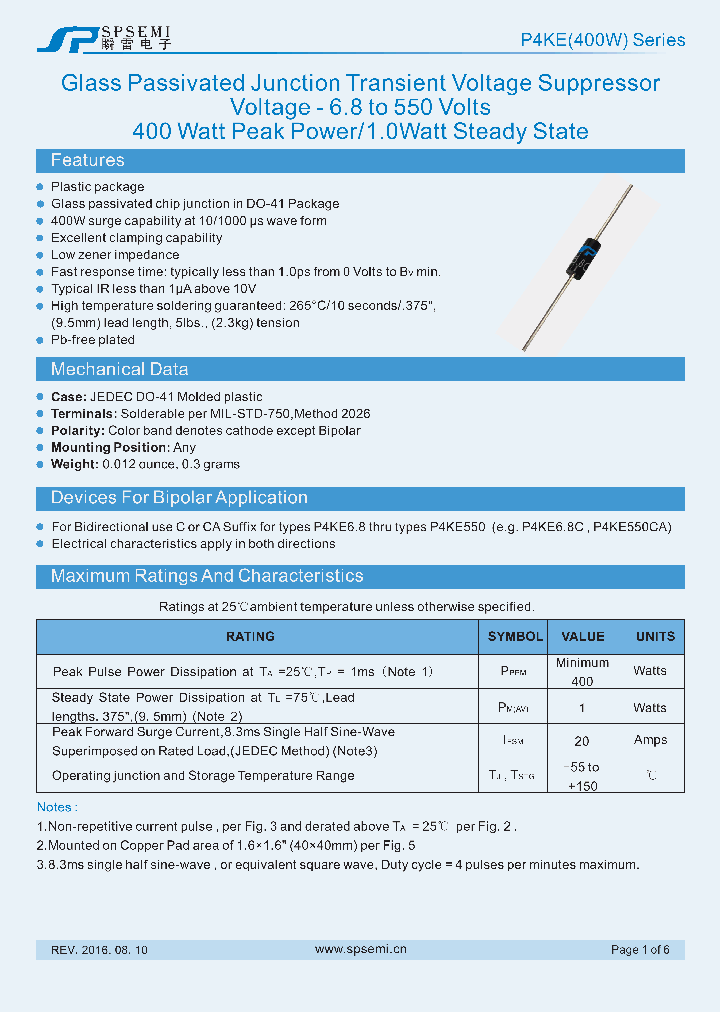 TVS-P4KE_8751056.PDF Datasheet