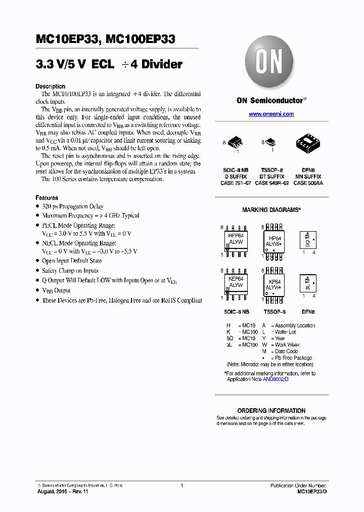 MC100EP33DR2G_8752042.PDF Datasheet