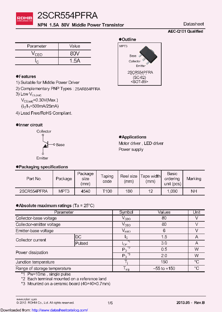 2SCR554PFRAT100_8753714.PDF Datasheet