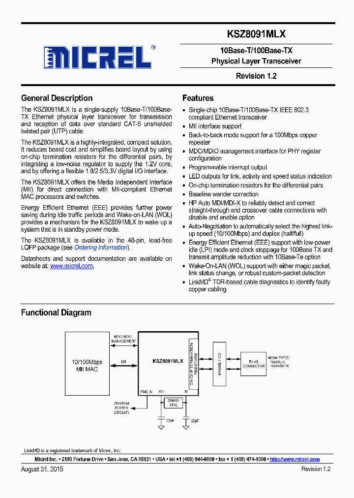 KSZ8091MLXIA_8754958.PDF Datasheet