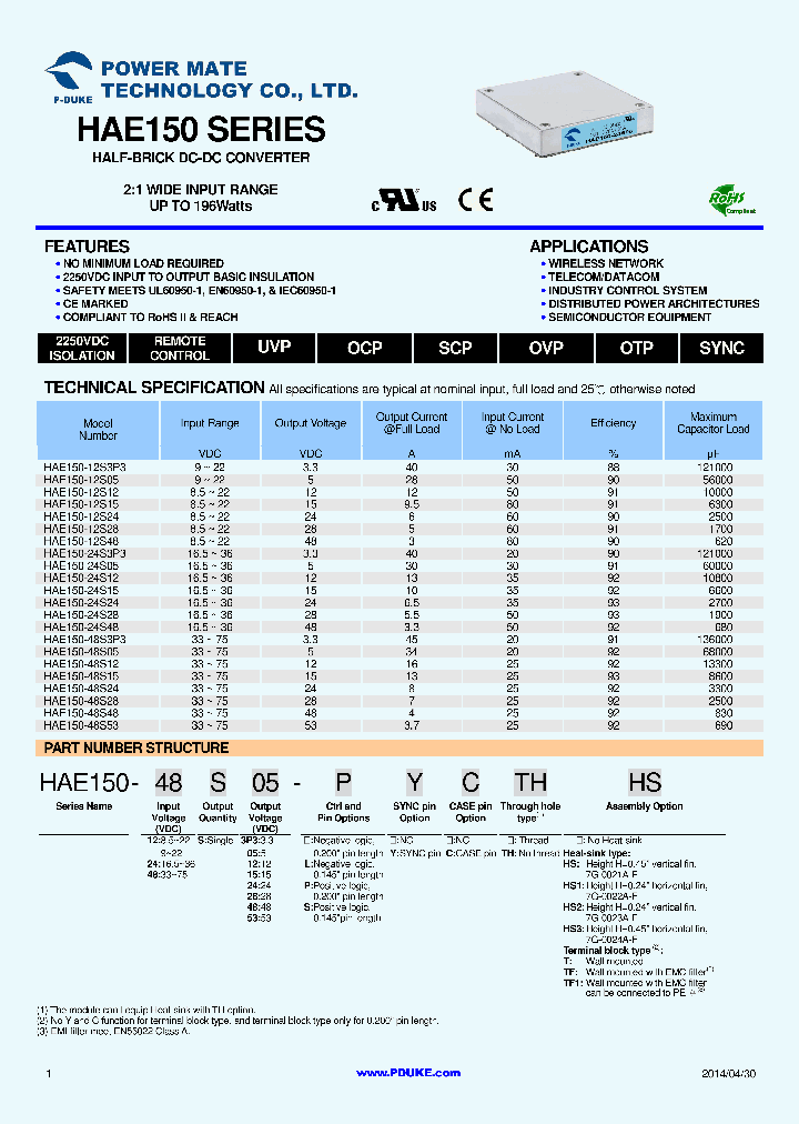 HAE150-12S15_8755779.PDF Datasheet