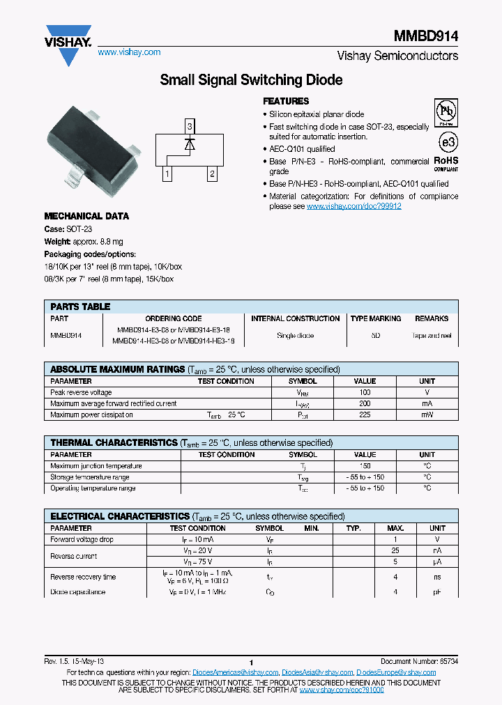 MMBD914-E3-08_8756718.PDF Datasheet