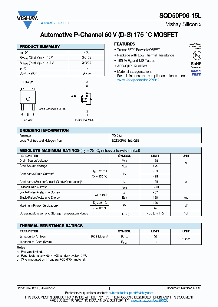 SQD50P06-15L_8758120.PDF Datasheet