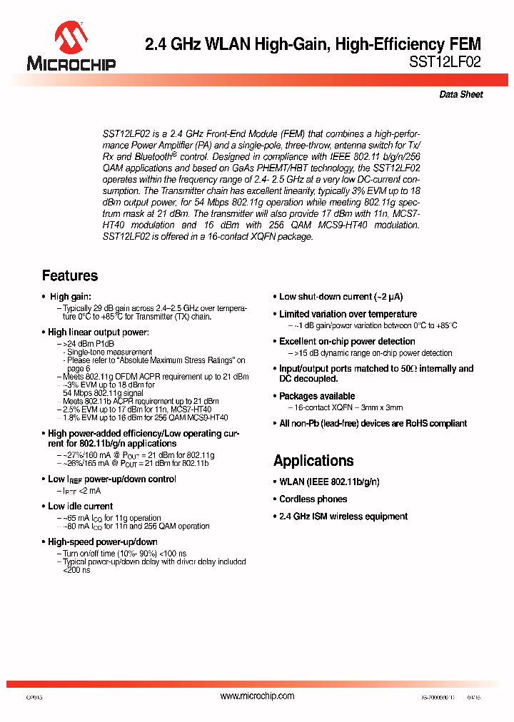 SST12LF02-QXCE_8764090.PDF Datasheet