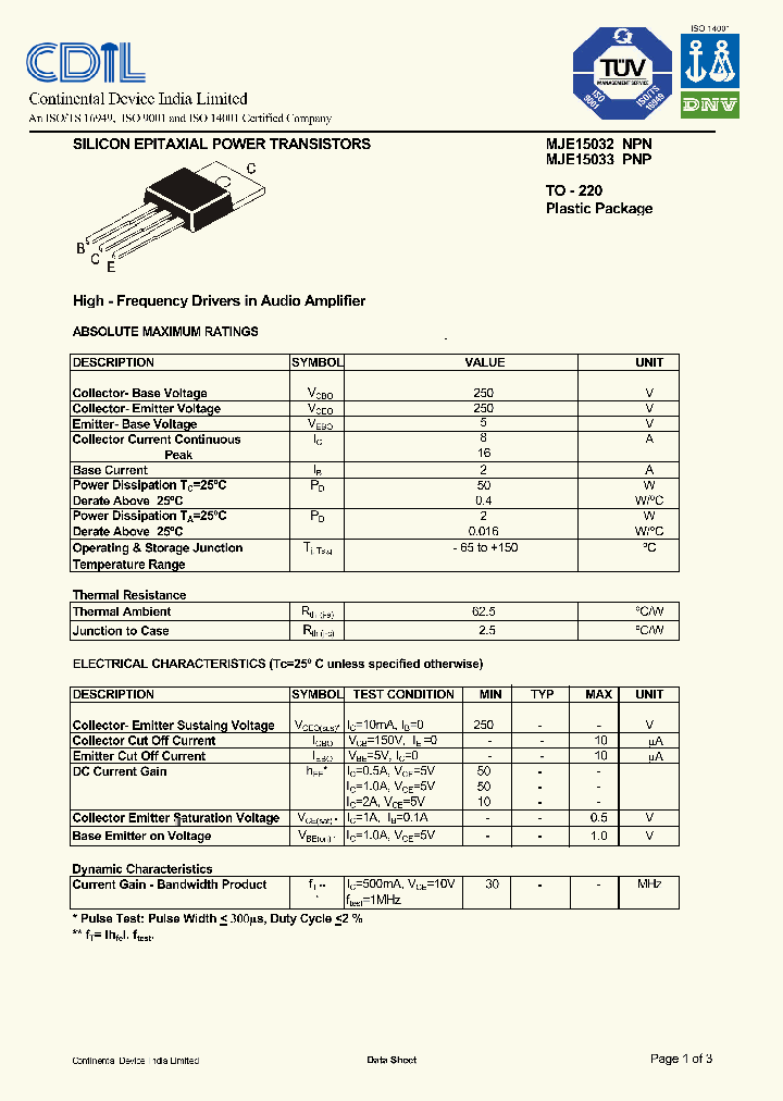 MJE15032_8766358.PDF Datasheet