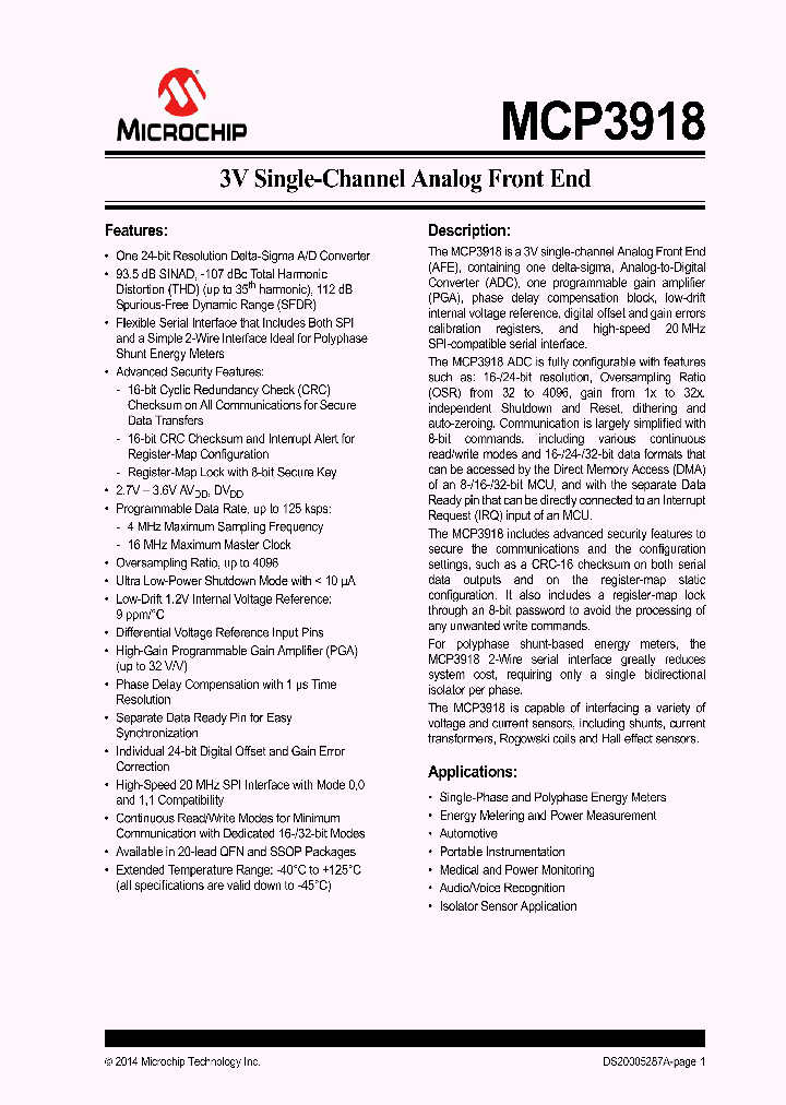 MCP3918A1T-ESS_8785644.PDF Datasheet