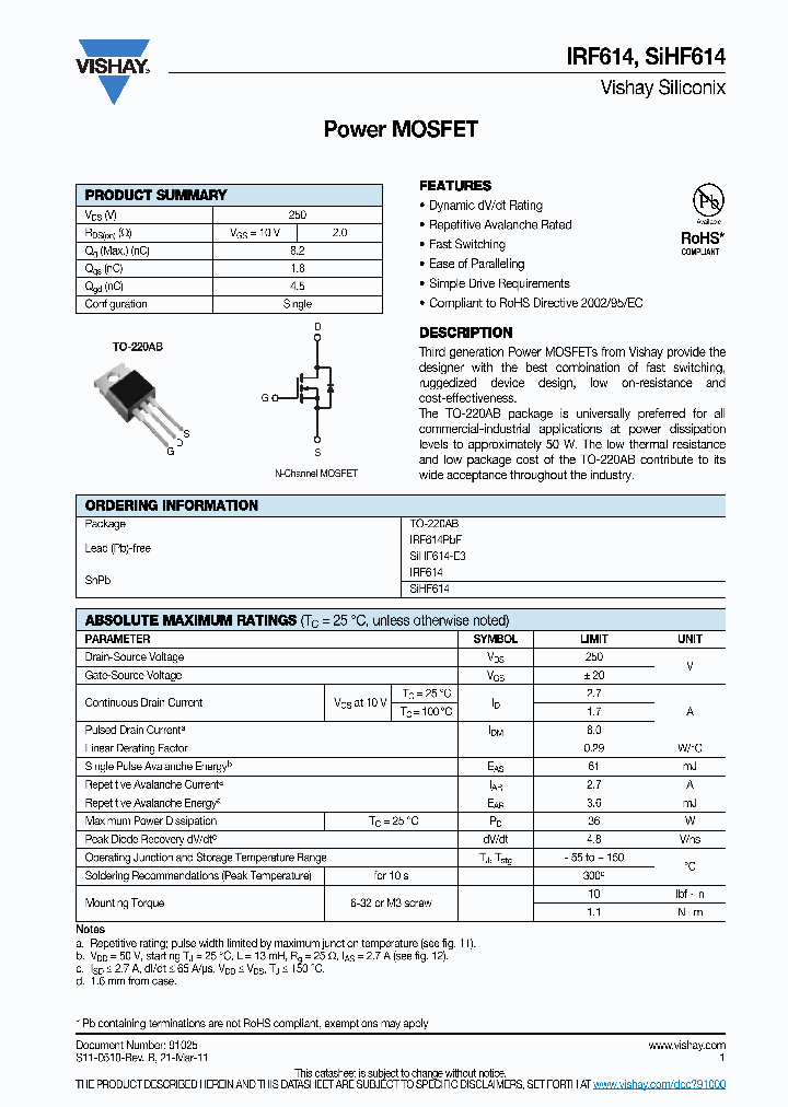 IRF614_8788906.PDF Datasheet