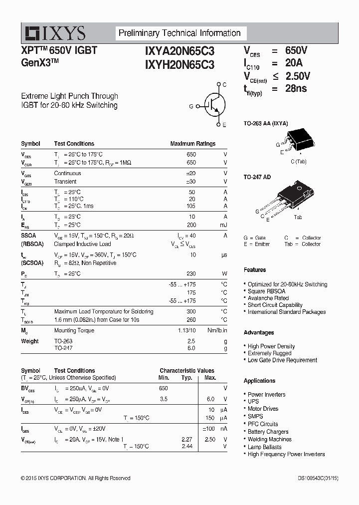 IXYH20N65C3_8789820.PDF Datasheet