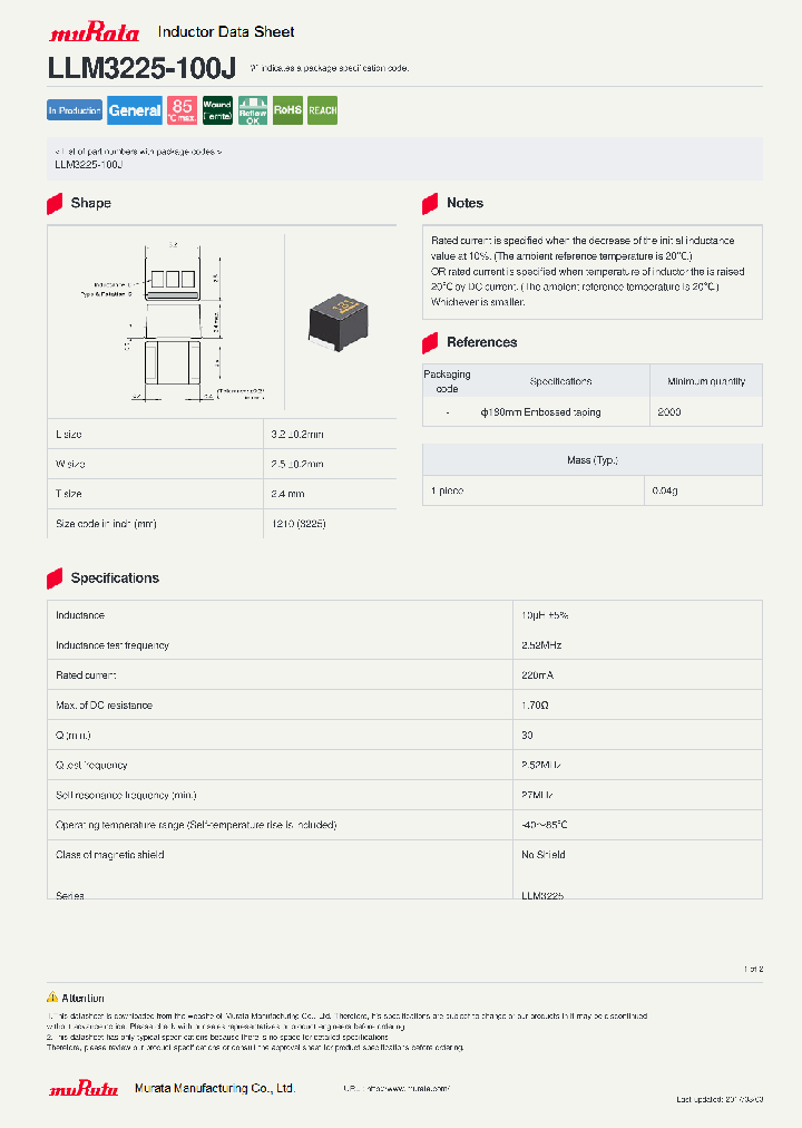 LLM3225-100J_8795861.PDF Datasheet