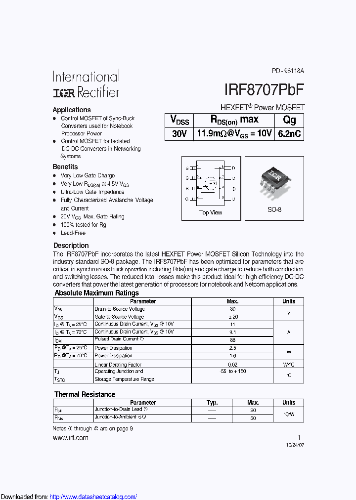 IRF8707TRPBF_8804093.PDF Datasheet
