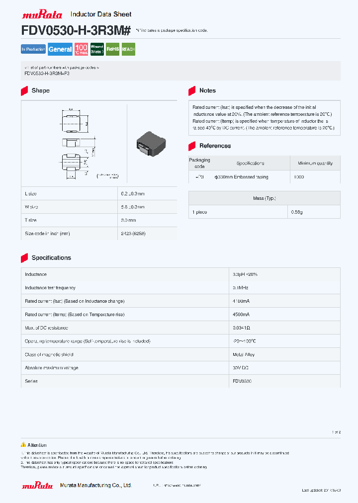FDV0530-H-3R3M_8809480.PDF Datasheet