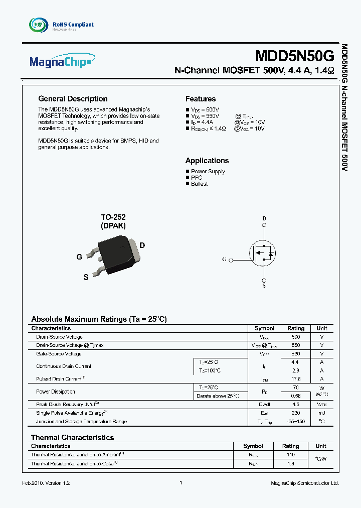MDD5N50G_8810349.PDF Datasheet