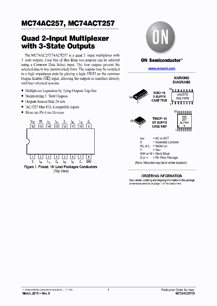 MC74ACT257DG_8813967.PDF Datasheet