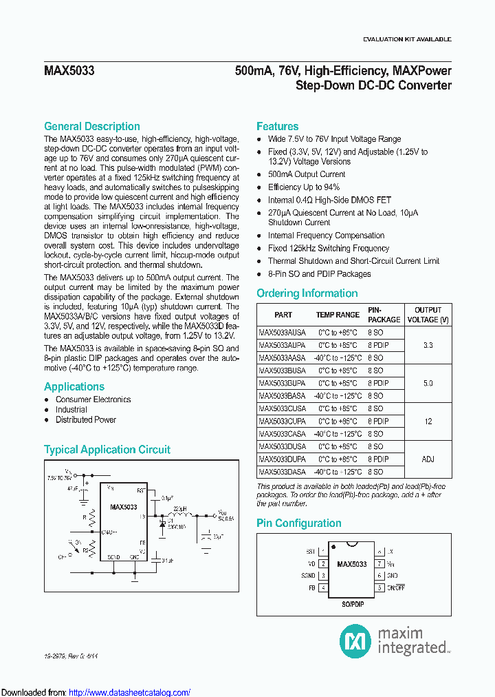 MAX5033AASAT_8815527.PDF Datasheet