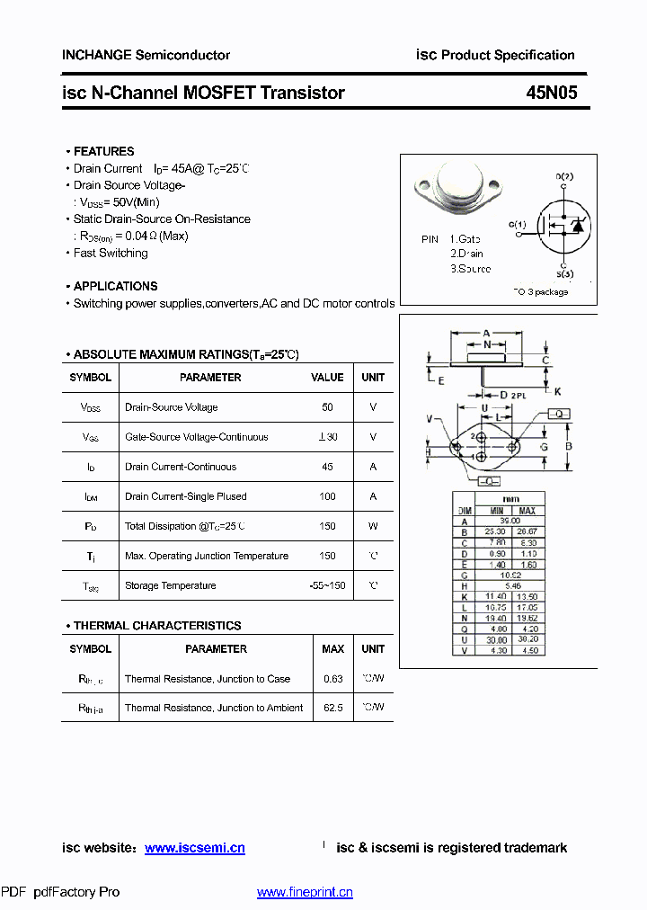 45N05_8816741.PDF Datasheet