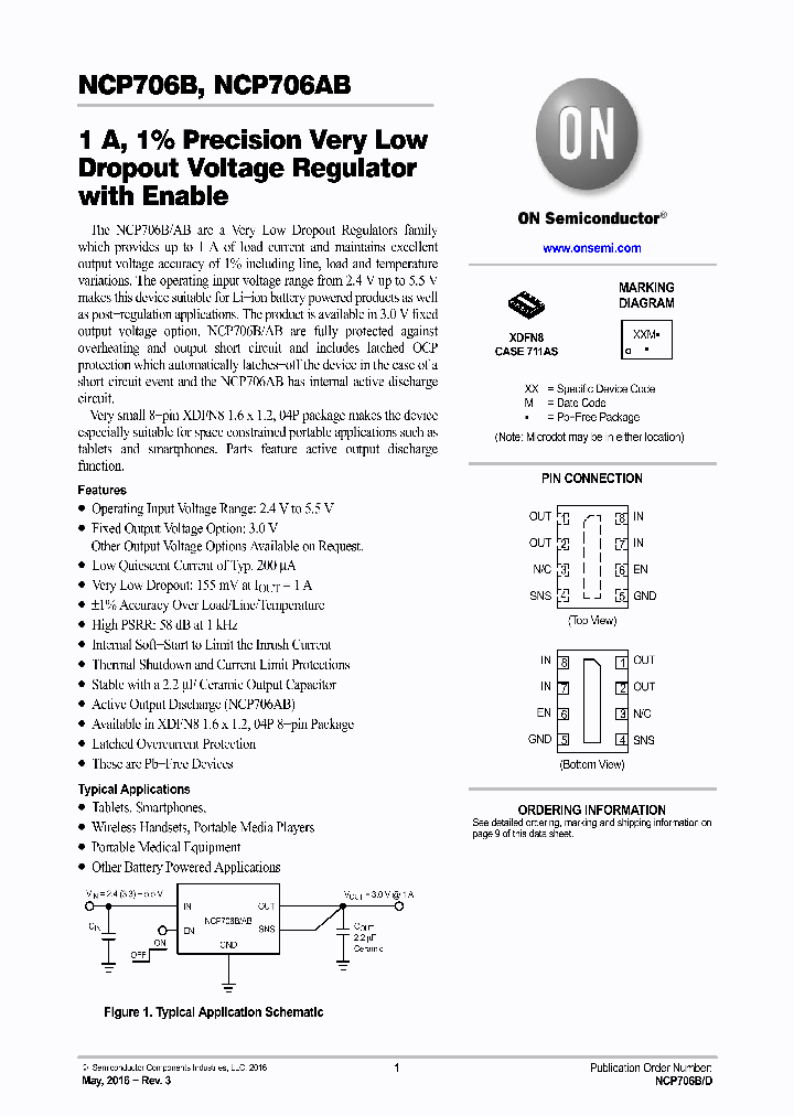 NCP706BMX300TAG_8819580.PDF Datasheet